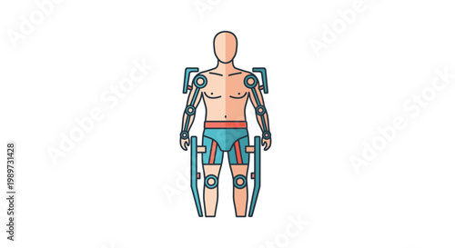 Robotic exoskeleton suit for human body.