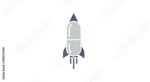 Rocket Ship Blasting into Space.