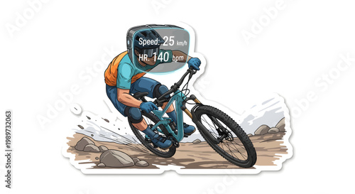 Mountain biker in action on trail, speed and adventure