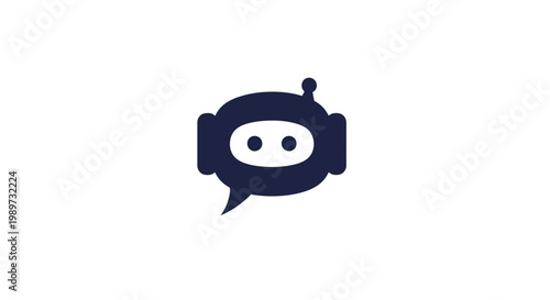 Robot Chatbot Icon with Speech Bubble.