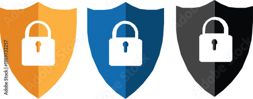 Cyber security shield with lock symbol data protection and privacy defense vector Illustration. Cyber security for account Protection.