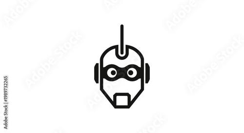 Robot Head With Antennae Closeup.