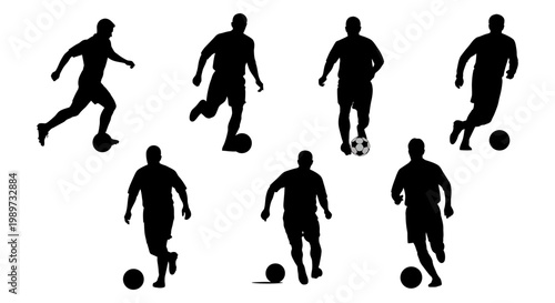Football Stock Vector, football player silhouette.