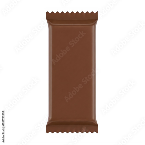 Empty brown chocolate bar wrapper isolated on transparent background transparent background