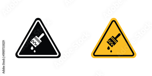 Wet paint signs graphic design vector symbols. Best for Graphics