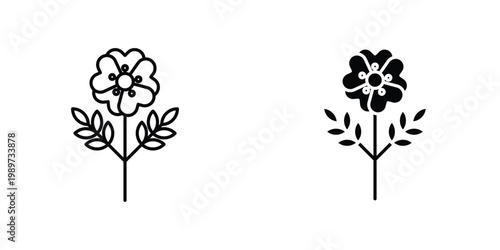 Wild rose icon graphic design vector symbols. Best for Graphics