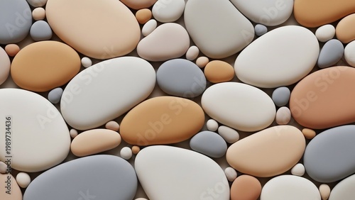 Smooth Pebbles and Stones in Various Sizes.
