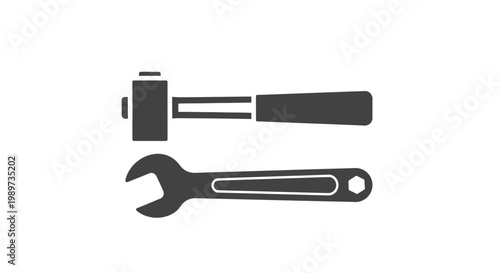Hammer and adjustable wrench tools.