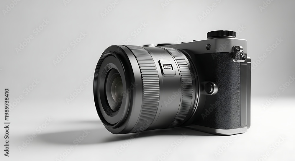 Fototapeta premium Black digital camera with lens.