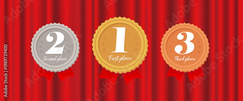 ランキング 1位2位3位 金銀銅 アイコン ベクターイラスト