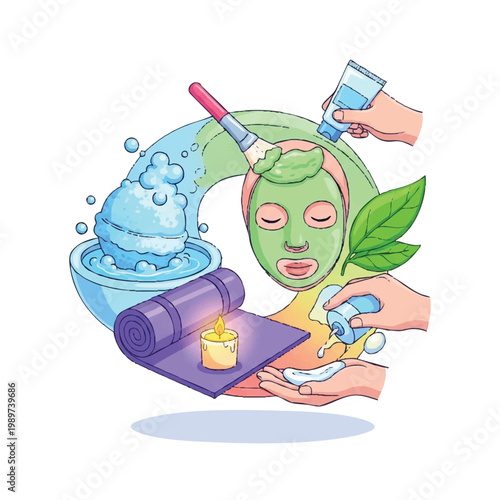 Spa treatments and self care routine for relaxation and beauty.