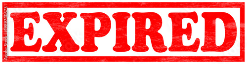 Large red stamp with the word expired