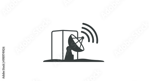 Person holding satellite dish outside building.