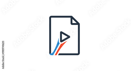 Play button on a document icon.