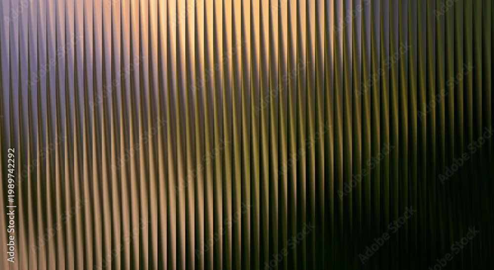 Fototapeta premium A close-up view of a wall with vertical lines in shades of gold and black