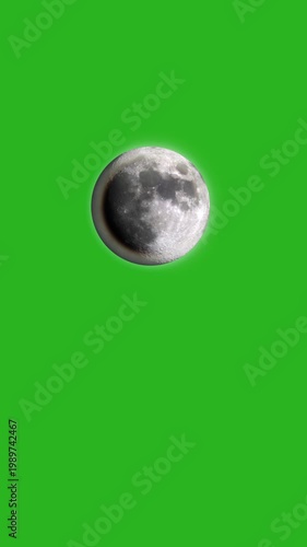 Realistic Moon Phases VFX Set on Green Screen Background and Vertical Video, Ideal for Social Media