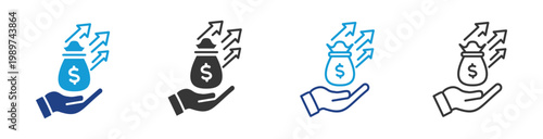 Budget icon set multiple style collection	
