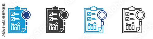 Audit icon set multiple style collection	
