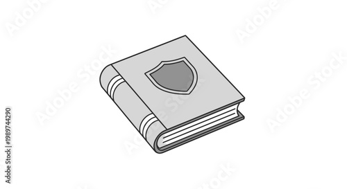 Secure Book with Shield Protection Icon.