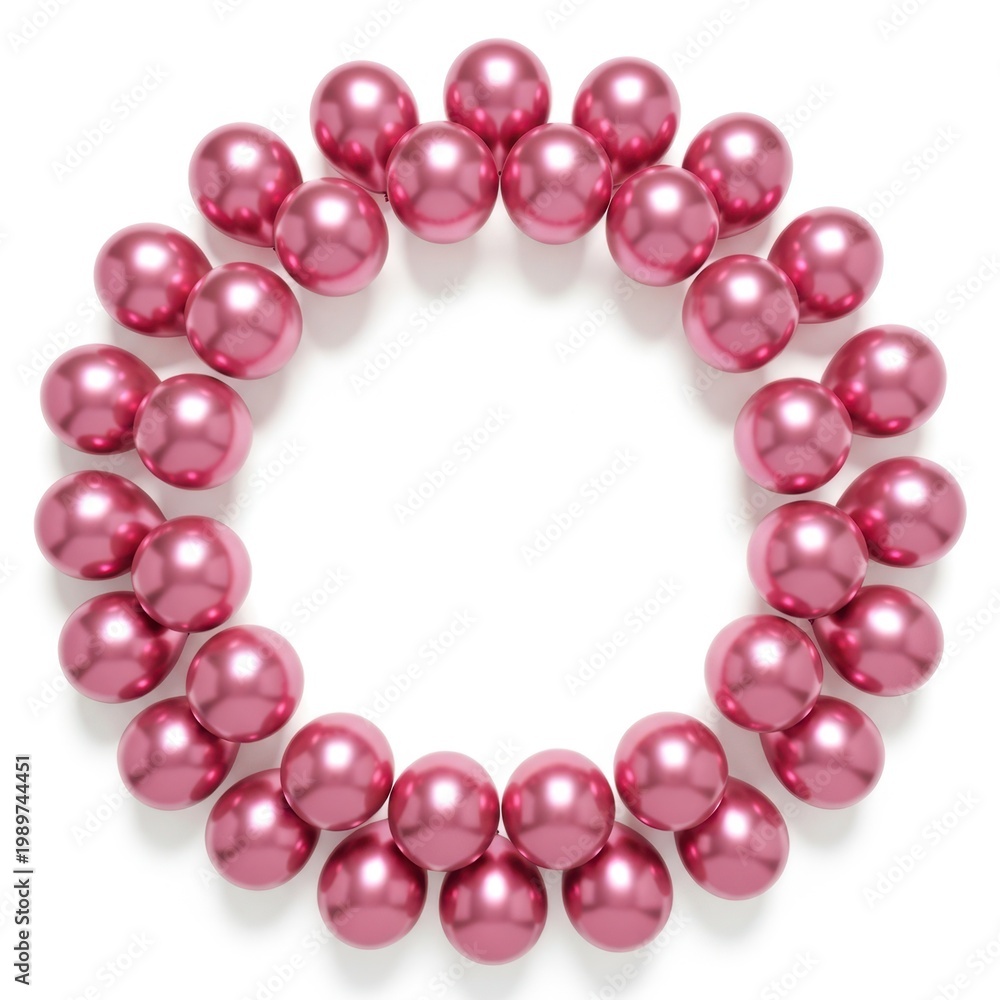 Obraz premium A pink pearl bracelet displayed on a white background