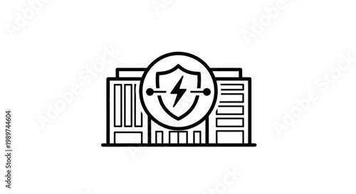 Server room security shield icon.