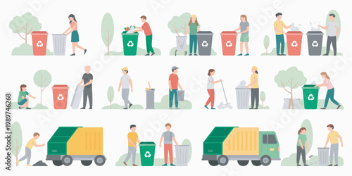 People actively participate in community cleanup and waste management efforts