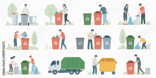 People actively participate in community cleanup and waste management efforts