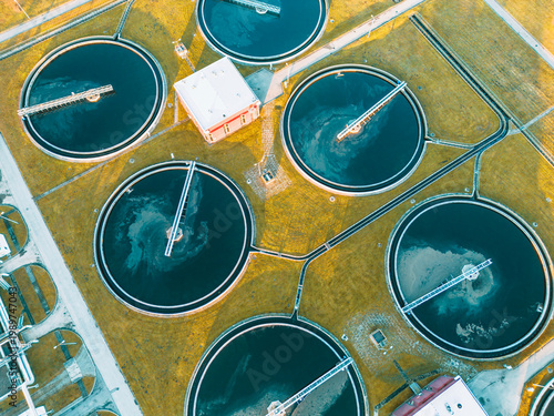 Photography Wastewater treatment complex from above