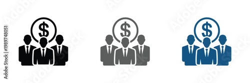 Business investor icon representing financial growth and investment strategy, professional vector illustration