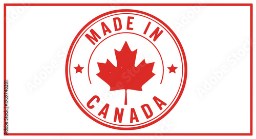 Made in Canada Stamp Maple Leaf Vintage Badge