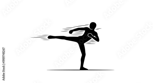Person doing kickboxing martial arts move.