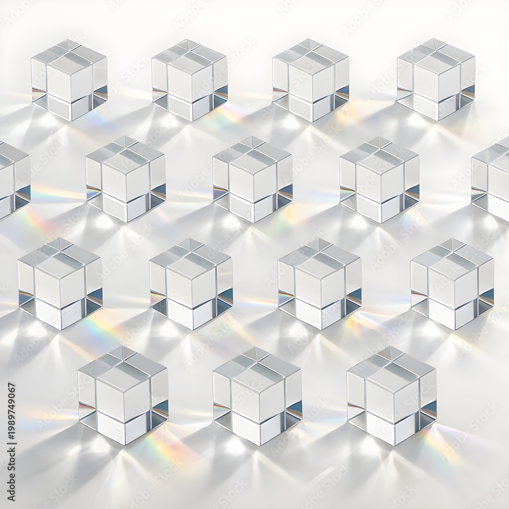 Fototapeta premium Minimal isometric 3D house cubes repeating architecture pattern background