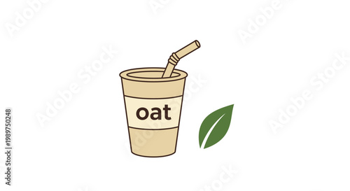 Oat milk in a cup.