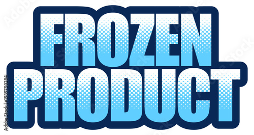 FROZEN PRODUCT タイポグラフィデザイン 冷凍食品向けクールテキスト素材　Frozen Product Typography Design Cool Blue Ice Style Text Graphic
