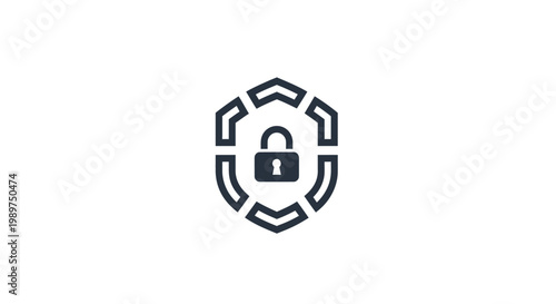 Padlock Icon with Circle Border.