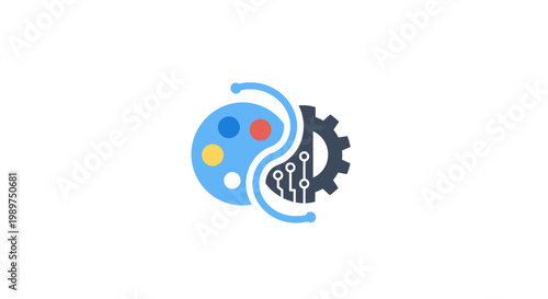 Palette and Gear Creative Design Element.