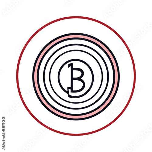 Bitcoin cryptocurrency symbol, abstract financial technology concept vector illustration