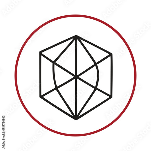Abstract geometric cube, sacred geometry symbol, vector illustration