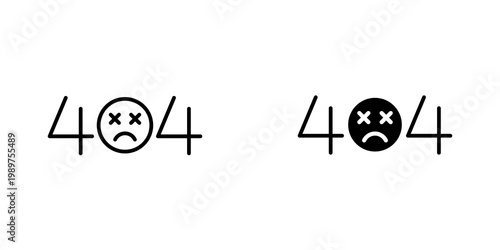 404 Error icon on white background, editable stroke svg 10