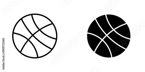 Basketball icon on white background, editable stroke svg 10