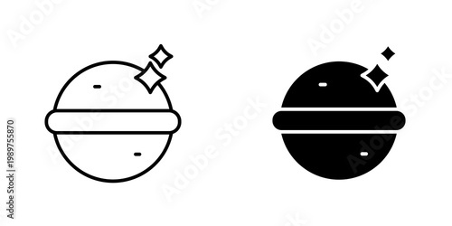 Bath salts bomb icon on white background, editable stroke svg 10