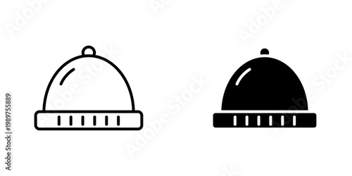 Beanie icon on white background, editable stroke svg 10