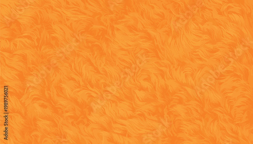 Seamless fluffy fur texture in vibrant orange color. Soft plush background with detailed wavy fibers, creating a cozy and tactile look. For textile design, fashion, wallpapers, packaging, playful.