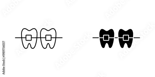 Braces icon on white background, editable stroke svg 10