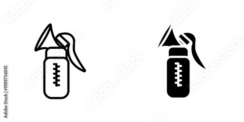 Breast pump icon on white background, editable stroke svg 10