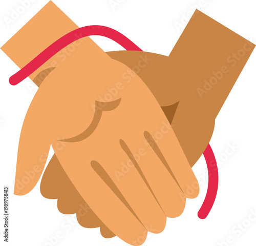 Hands with different skin colors connecting, symbolizing relationships and predetermination