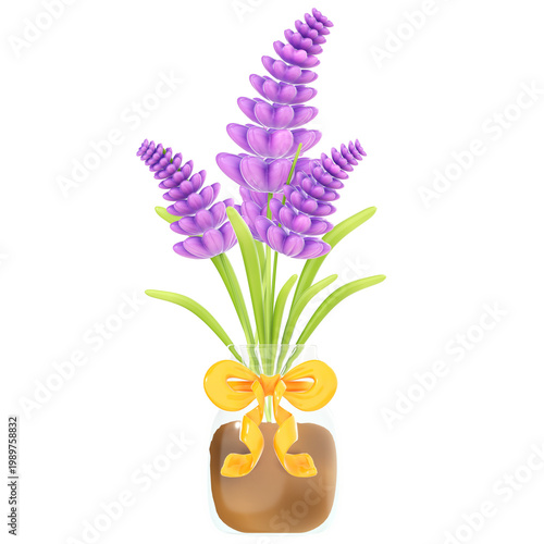 Purple Lavender Bouquet in Glass Jar