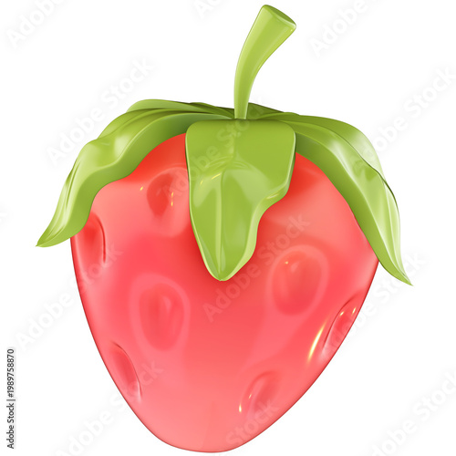 Cute 3D Strawberry Icon