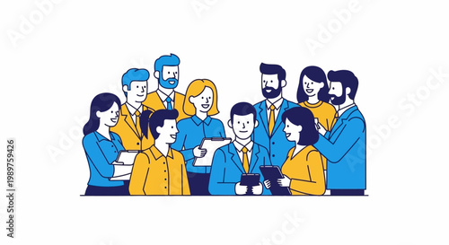 Diverse group of people meeting.