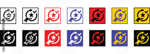 Value Proposition banner web icon line outline color vector illustration